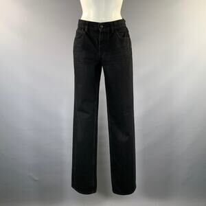 THE ROW Size 27 Black Cotton Straight leg Jeans